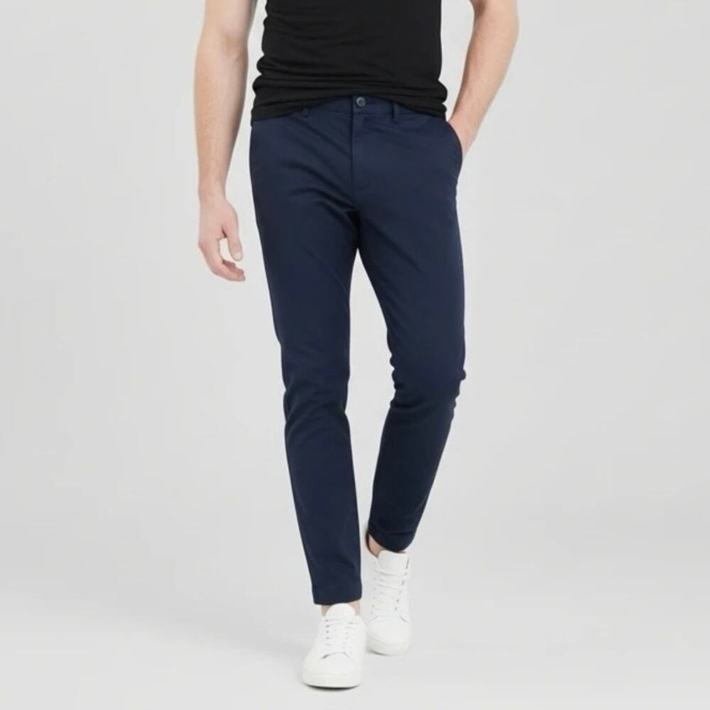 GAP Men’s Chino Pants Navy Blue Slim Fit Stretch Khakis Trousers Size 30x34